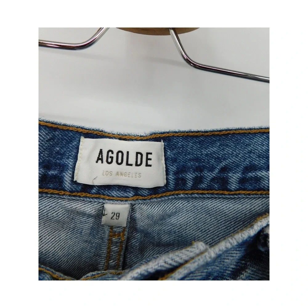 AGOLDE Fran Low Slung Easy Straight Jeans Medium Wash Size 29 Womens - Picture 4 of 5